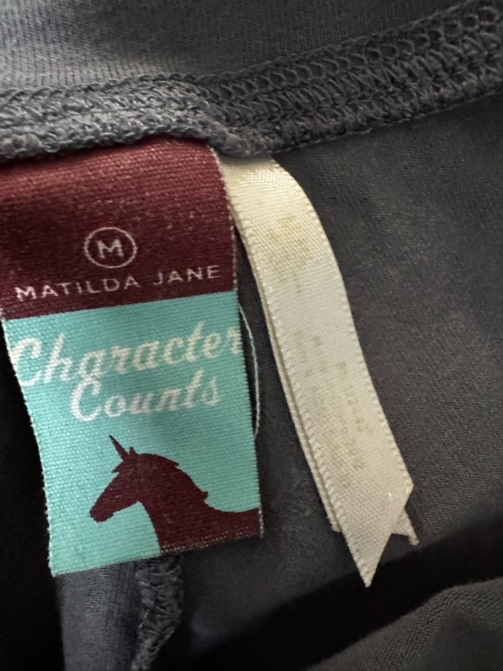 Matilda Jane charcoal gray pants with brown logo tag - Picture 4 of 10